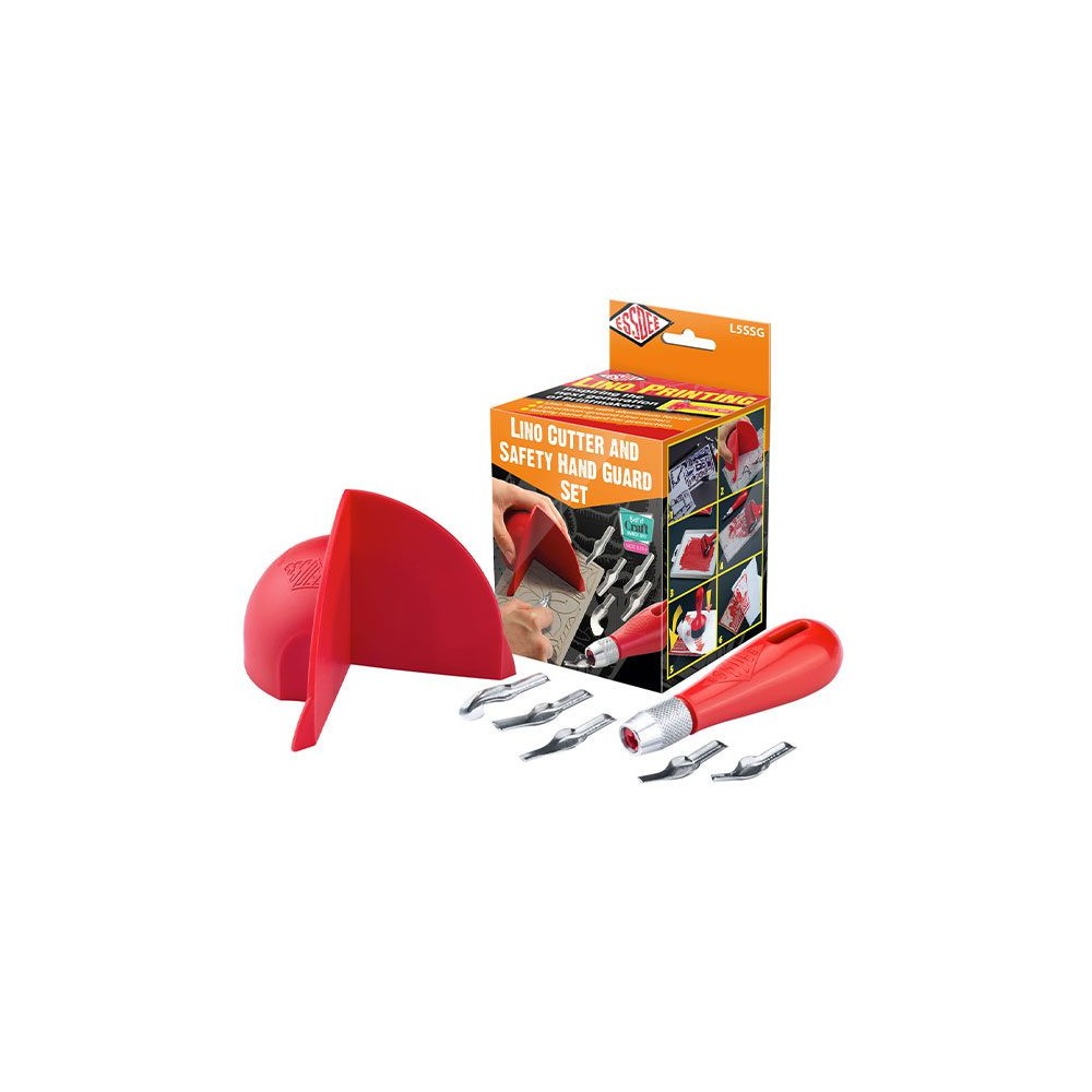 Zestaw do linorytu Lino Cutter and Safety Hand Guard Set - Essdee - 7 szt.