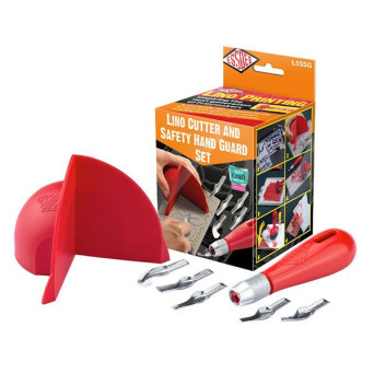 Zestaw do linorytu Lino Cutter and Safety Hand Guard Set - Essdee - 7 szt.
