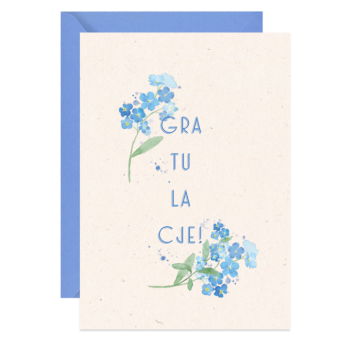 Greeting card A6 - Paperwords - Gratulacje, Niezapominajki