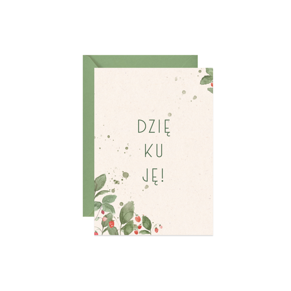 Kartka okolicznościowa A6 - Paperwords - Dziękuję, Poziomki