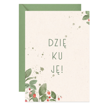 Kartka okolicznościowa A6 - Paperwords - Dziękuję, Poziomki