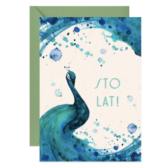 Greeting card A6 - Paperwords - Sto Lat, Paw
