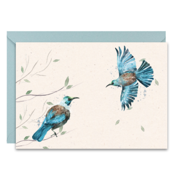 Greeting card A6 - Paperwords - Niebieskie Ptaki