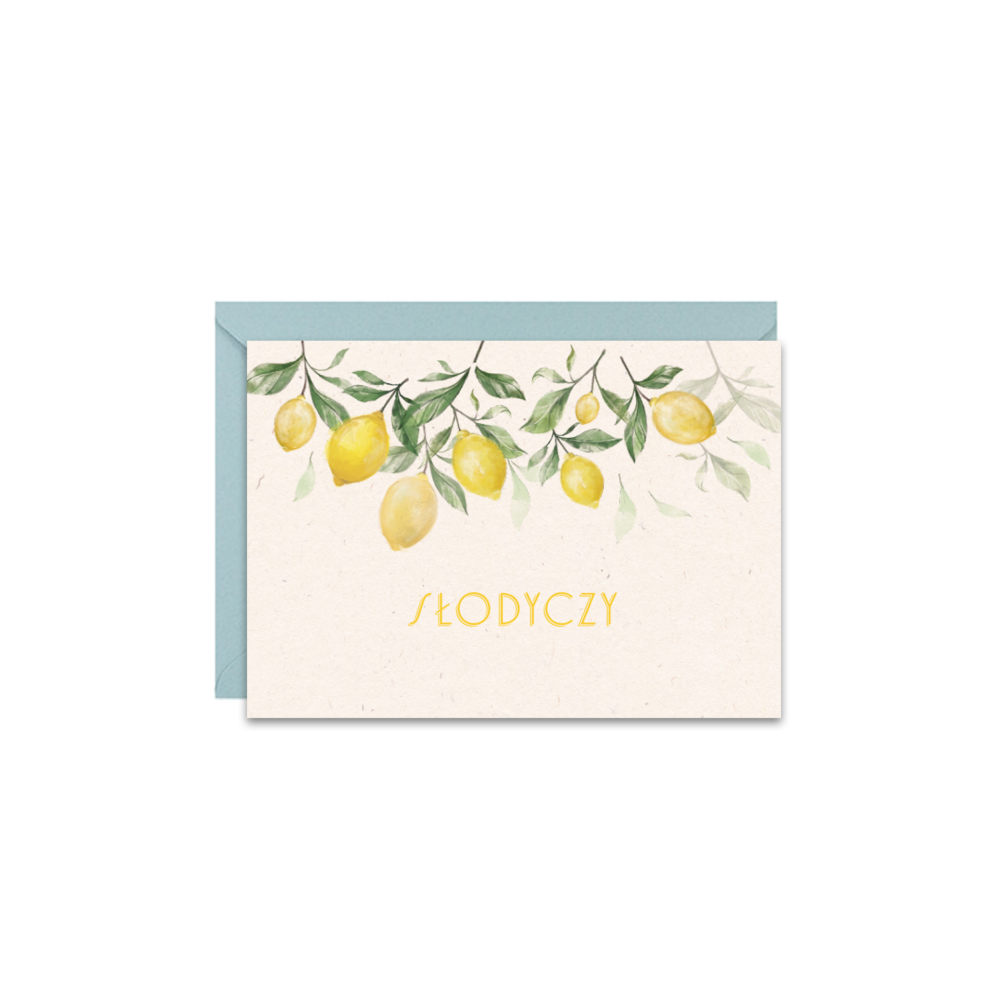 Greeting card A6 - Paperwords - Cytryny, Słodyczy