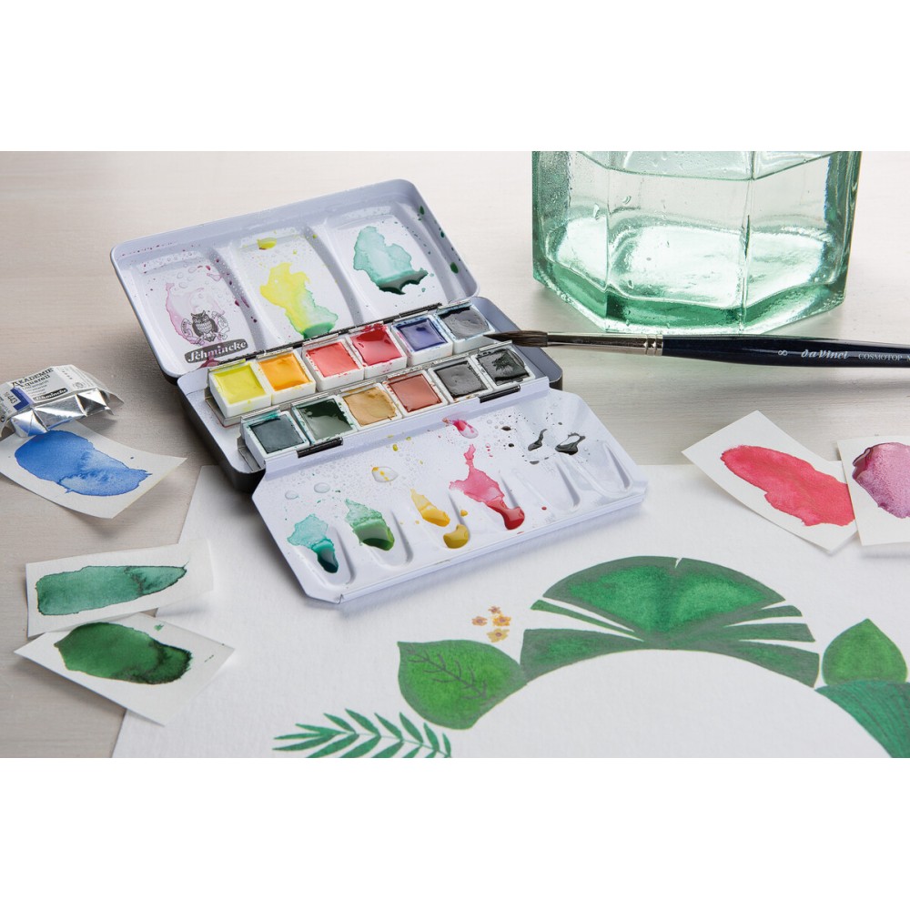 Zestaw akwareli Akademie Aquarell w półkostkach - Schmincke - 12 kolorów