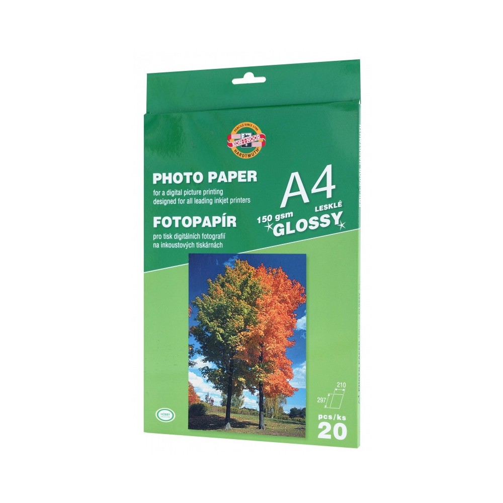 Papier fotograficzny A4 - Koh-I-Noor- błyszczący, 150 g/m2, 20 ark.