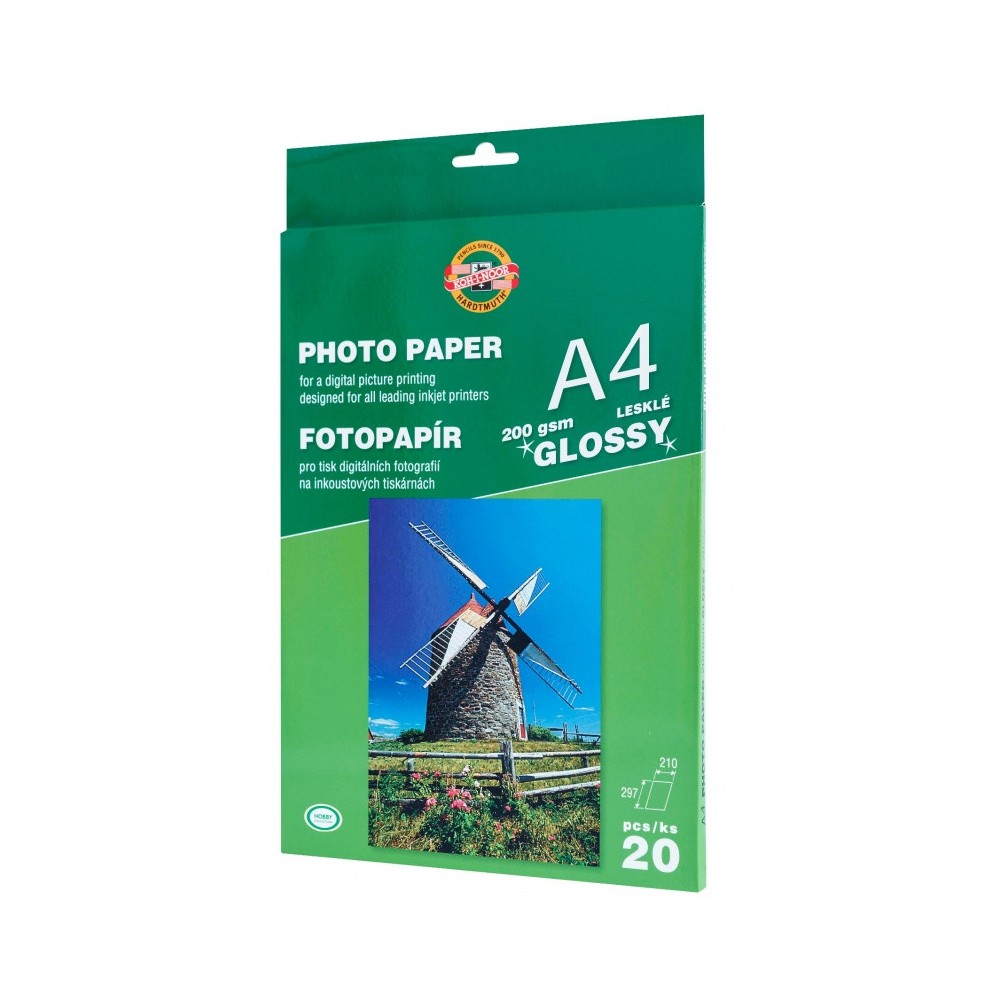 Papier fotograficzny A4 - Koh-I-Noor- błyszczący, 200 g/m2, 20 ark.