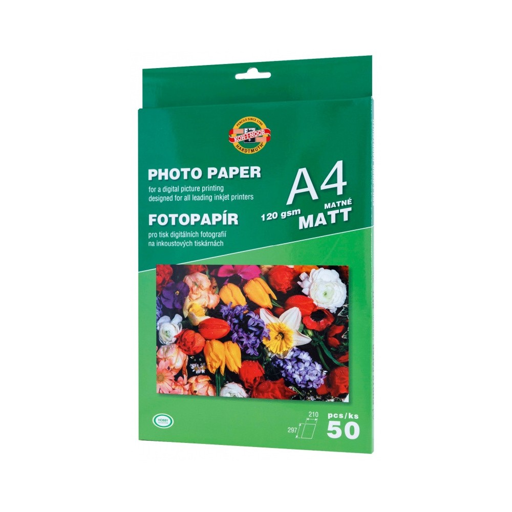 Papier fotograficzny A4 - Koh-I-Noor- matowy, 120 g/m2, 50 ark.