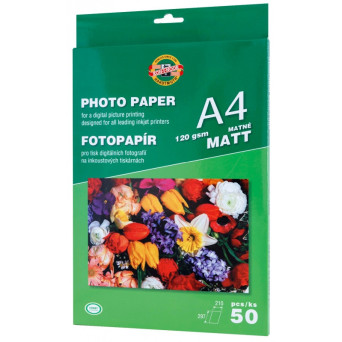 Papier fotograficzny A4 - Koh-I-Noor- matowy, 120 g/m2, 50 ark.