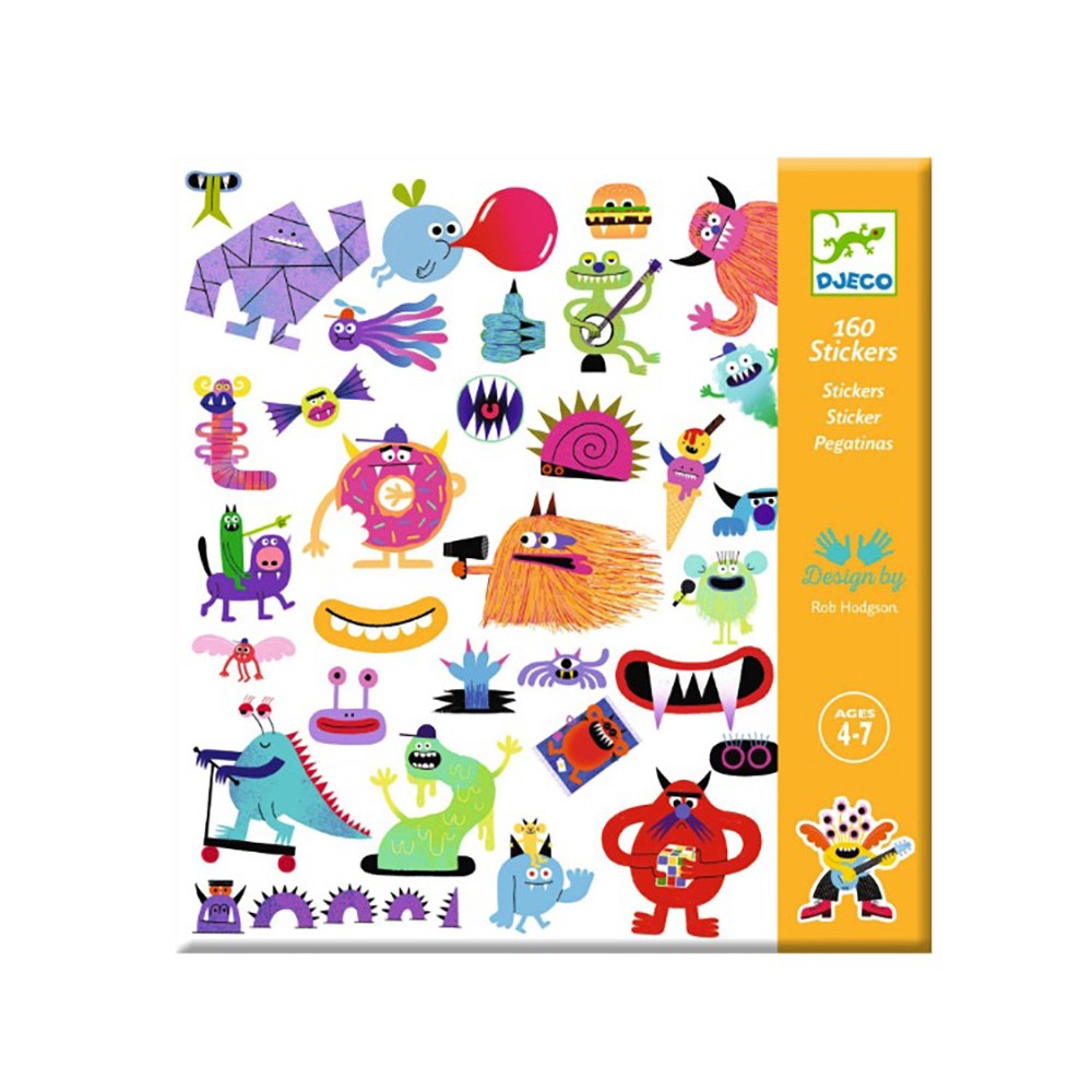 Stickers for kids, Monsters - Djeco - 160 pcs.