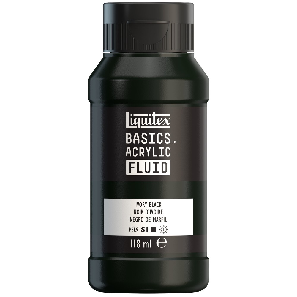 Farba akrylowa Basics Acrylic Fluid - Liquitex - 244, Ivory Black, 118 ml