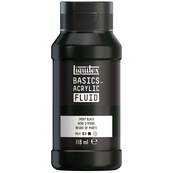 Basics Acrylic Fluid paint - Liquitex - 244, Ivory Black, 118 ml