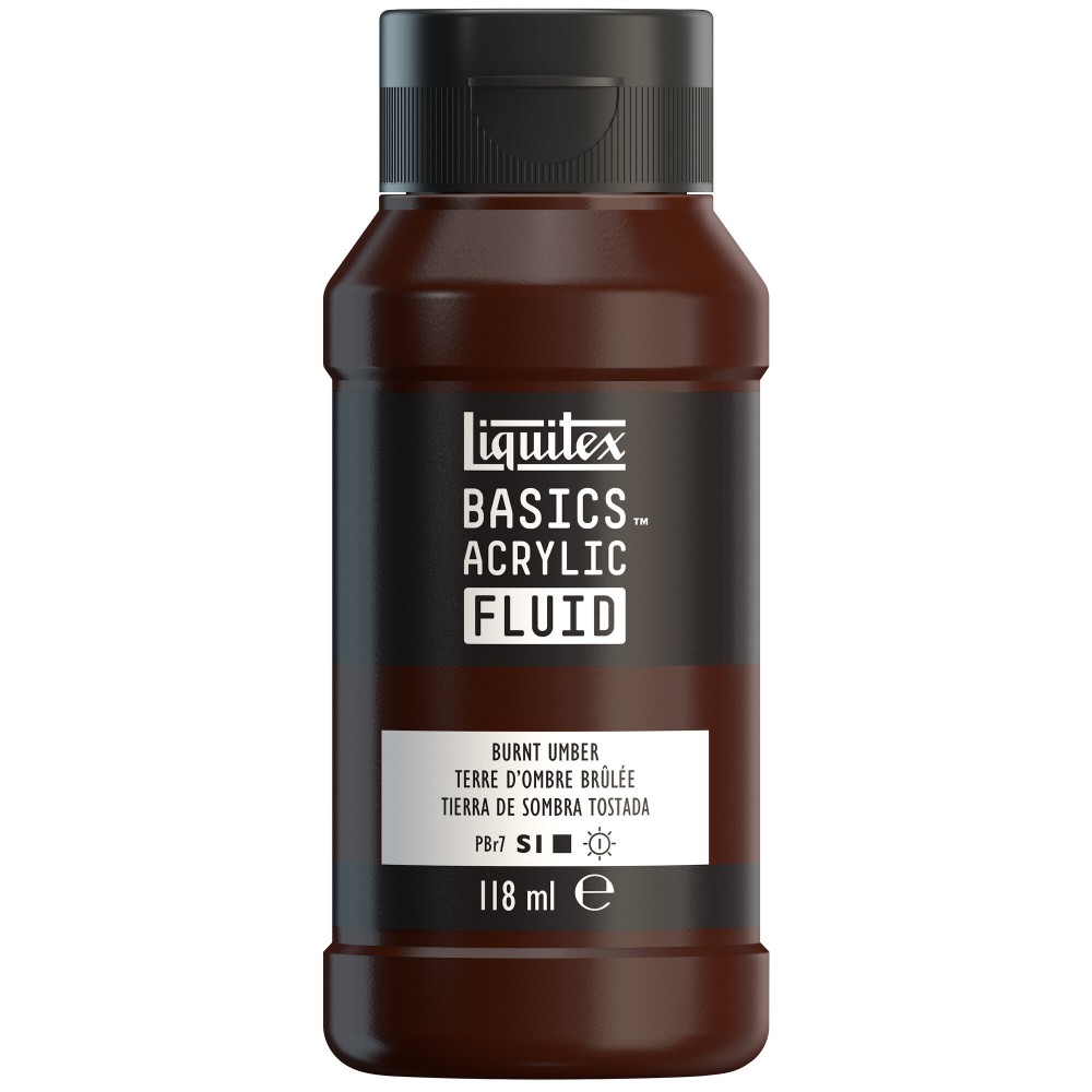 Farba akrylowa Basics Acrylic Fluid - Liquitex - 128, Burnt Umber, 118 ml