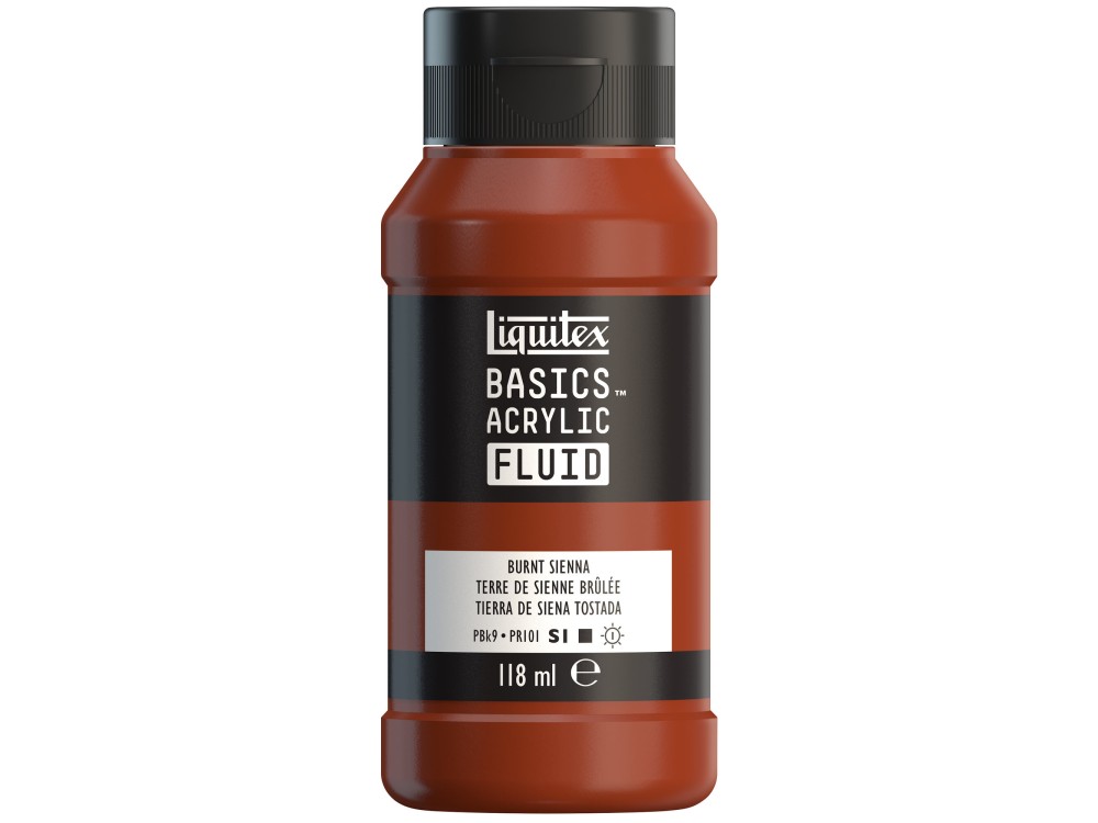 Farba akrylowa Basics Acrylic Fluid - Liquitex - 127, Burnt Sienna, 118 ml