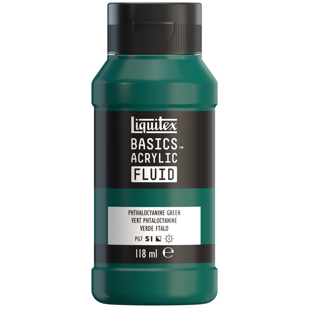 Basics Acrylic Fluid paint - Liquitex - 317, Phthalocyanine Green, 118 ml