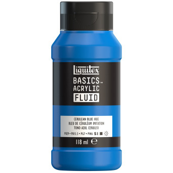 Basics Acrylic Fluid paint - Liquitex - 470, Cerulean Blue Hue, 118 ml