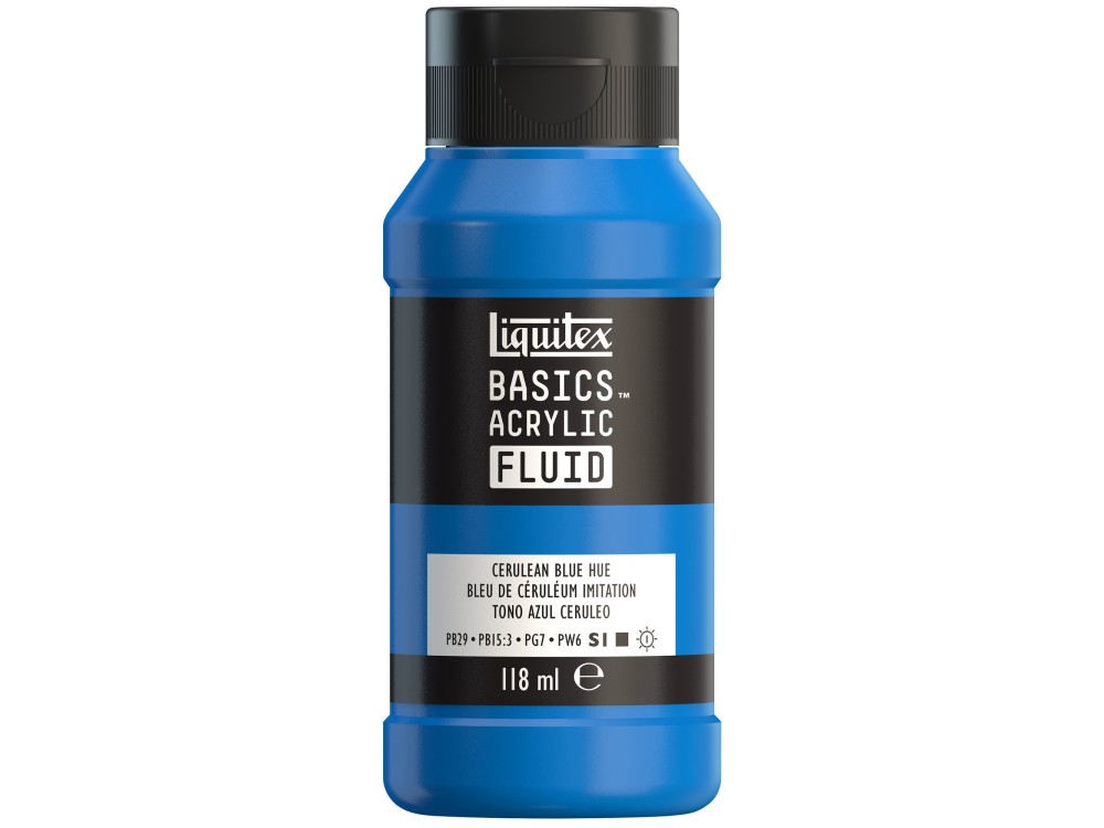 Basics Acrylic Fluid paint - Liquitex - 470, Cerulean Blue Hue, 118 ml