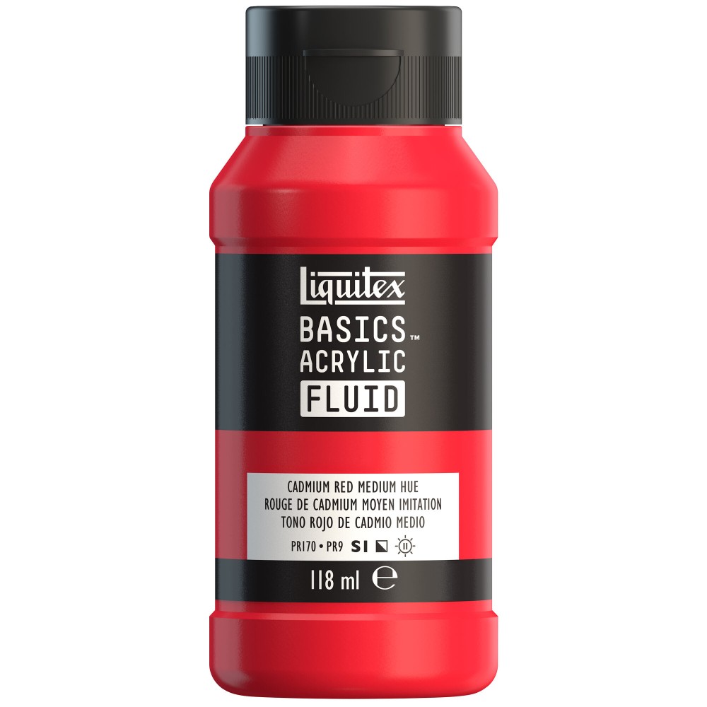 Basics Acrylic Fluid paint - Liquitex - 151, Cadmium Red Medium Hue, 118 ml