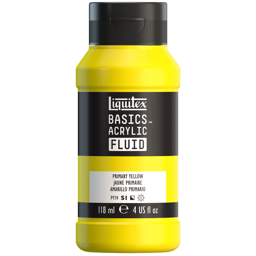 Farba akrylowa Basics Acrylic Fluid - Liquitex - 410, Primary Yellow, 118 ml