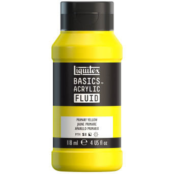 Basics Acrylic Fluid paint - Liquitex - 410, Primary Yellow, 118 ml