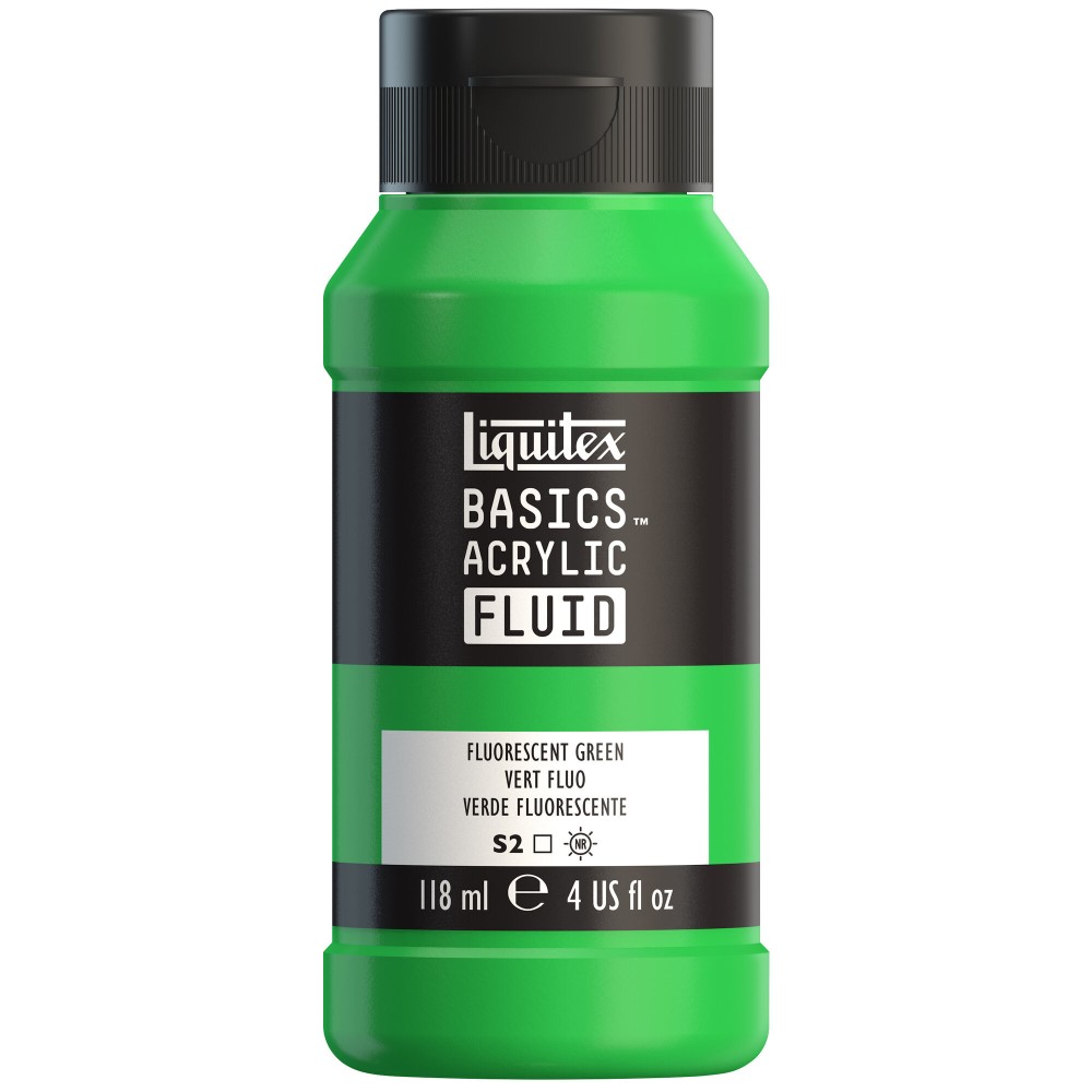 Farba akrylowa Basics Acrylic Fluid - Liquitex - 985, Fluorescent Green, 118 ml