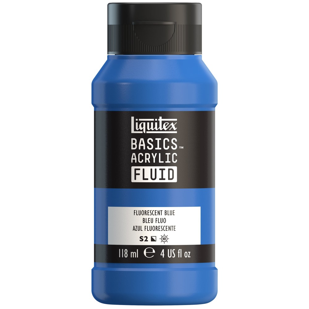 Basics Acrylic Fluid paint - Liquitex - 984, Fluorescent Blue, 118 ml