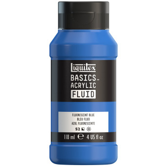 Basics Acrylic Fluid paint - Liquitex - 984, Fluorescent Blue, 118 ml