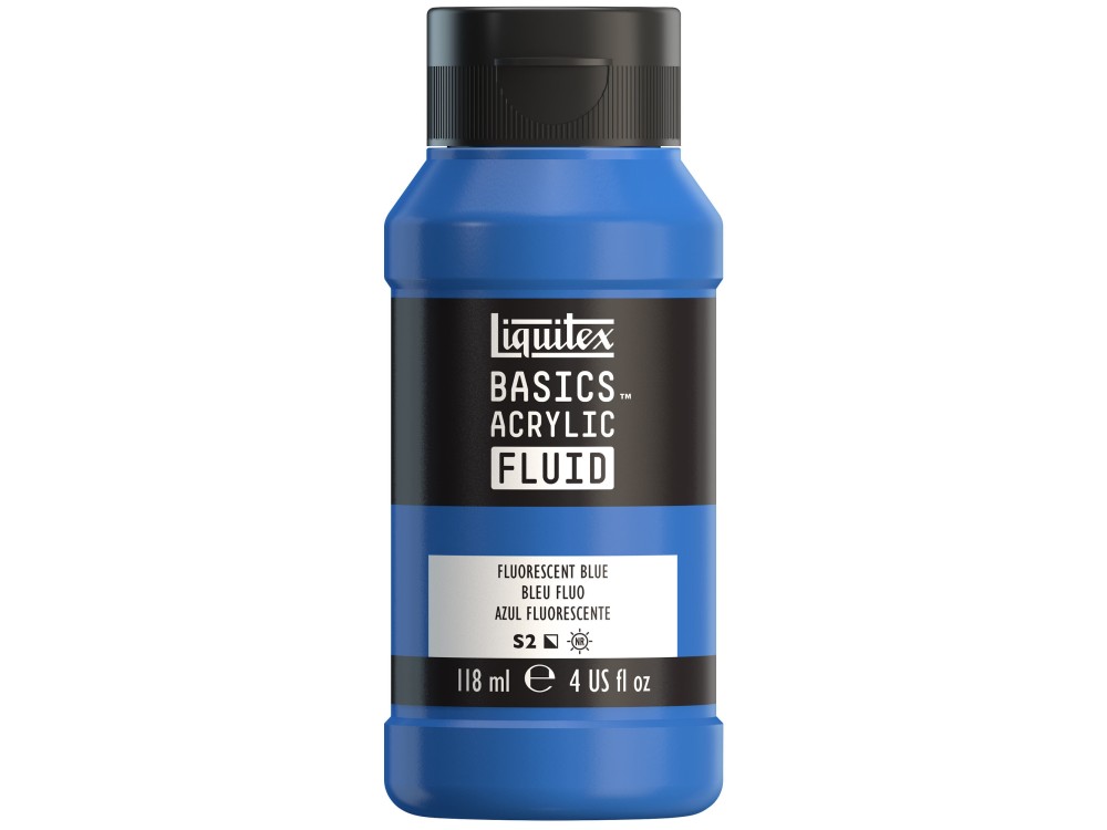 Farba akrylowa Basics Acrylic Fluid - Liquitex - 984, Fluorescent Blue, 118 ml