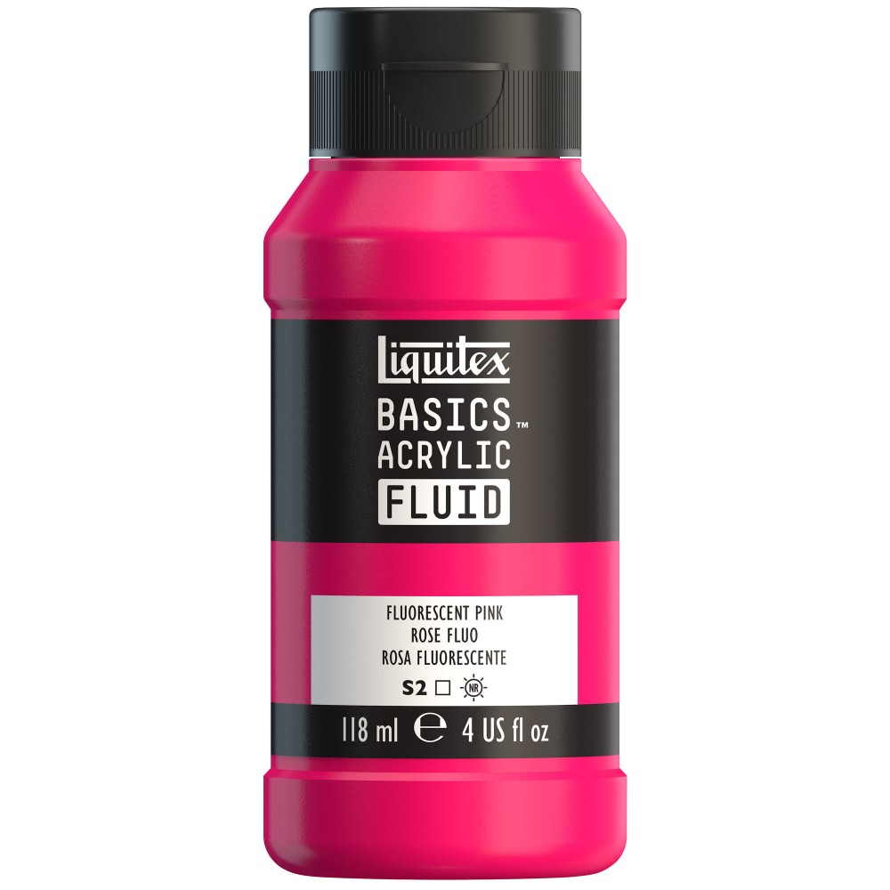 Basics Acrylic Fluid paint - Liquitex - 987, Fluorescent Pink, 118 ml