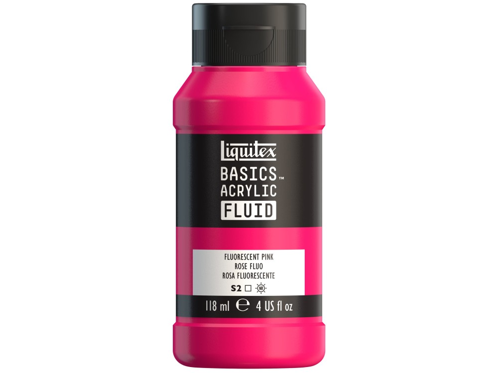 Farba akrylowa Basics Acrylic Fluid - Liquitex - 987, Fluorescent Pink, 118 ml