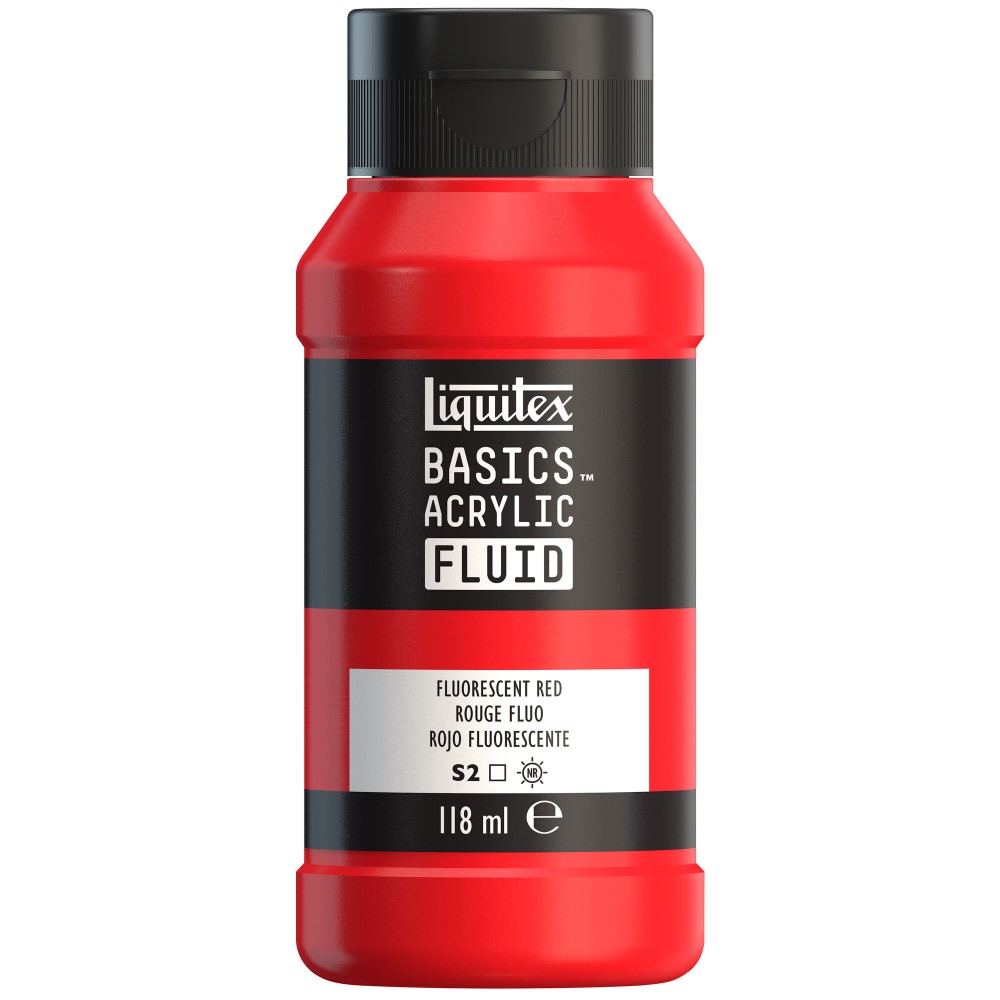 Basics Acrylic Fluid paint - Liquitex - 983, Fluorescent Red, 118 ml