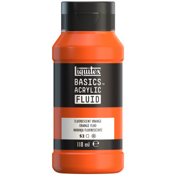 Basics Acrylic Fluid paint - Liquitex - 982, Fluorescent Orange, 118 ml