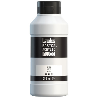 Farba akrylowa Basics Acrylic Fluid - Liquitex - 052, Silver, 250 ml
