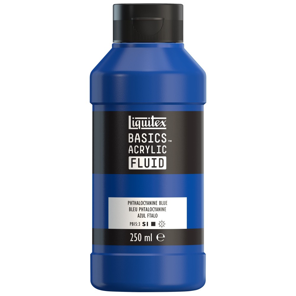 Basics Acrylic Fluid paint - Liquitex - 316, Phthalocyanine Blue, 250 ml
