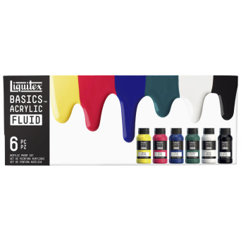 Set of Basics Acrylic Fluid paints - Liquitex - 6 x 118 ml