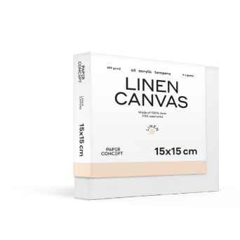 Stretched Linen canvas - PaperConcept - 15 x 15 cm