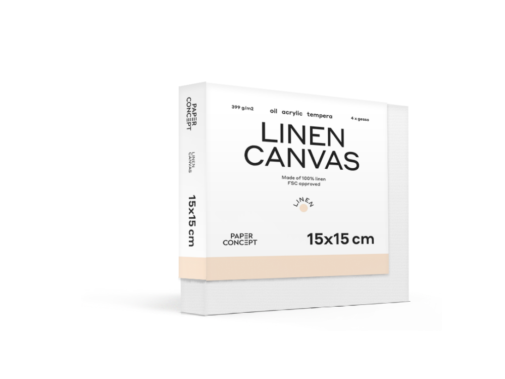 Stretched Linen canvas - PaperConcept - 15 x 15 cm