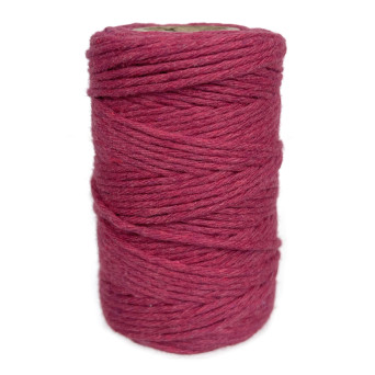 Cotton cord for macrames - fuchsia, 2 mm, 60 m