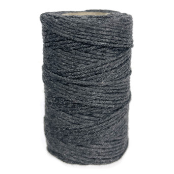 Cotton cord for macrames - anthracite, 2 mm, 60 m