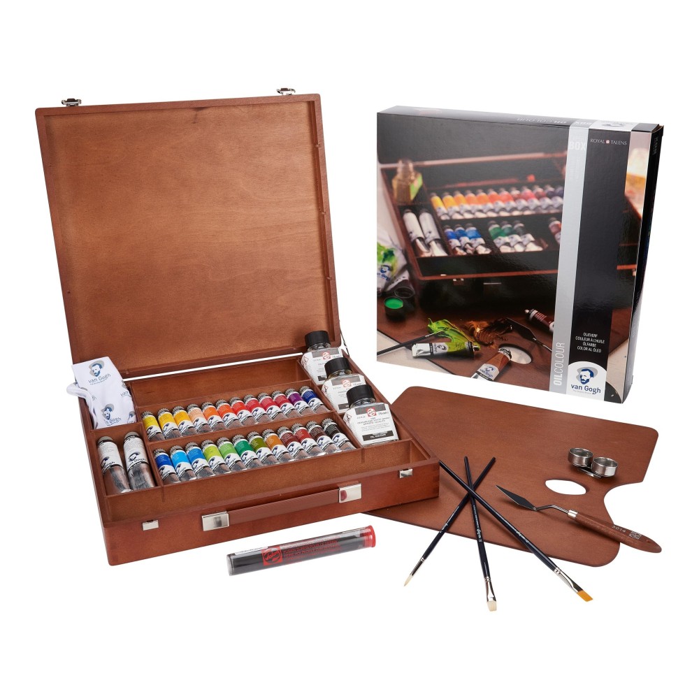 Wooden Box Expert Oil Colour paints - Van Gogh - 26 colors