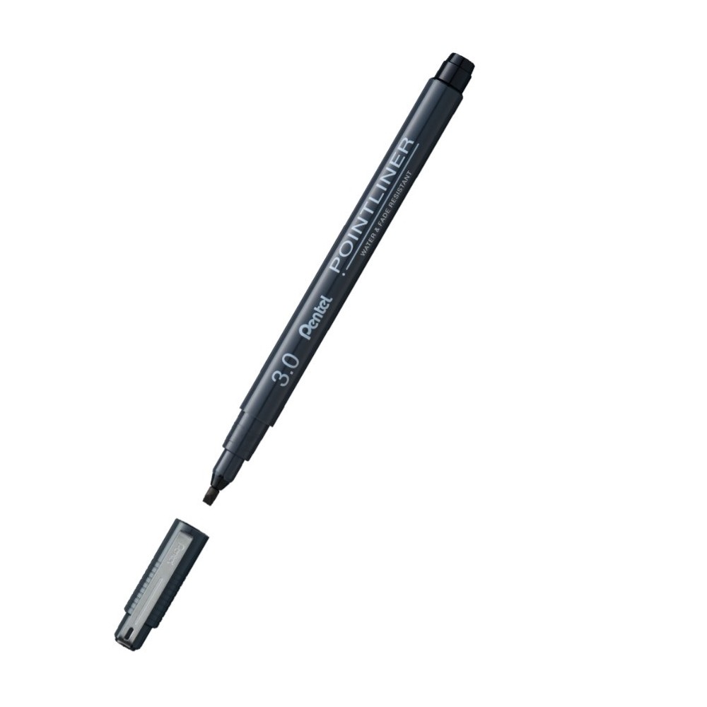 Cienkopis kalibrowany Pointliner - Pentel - czarny, 3 mm