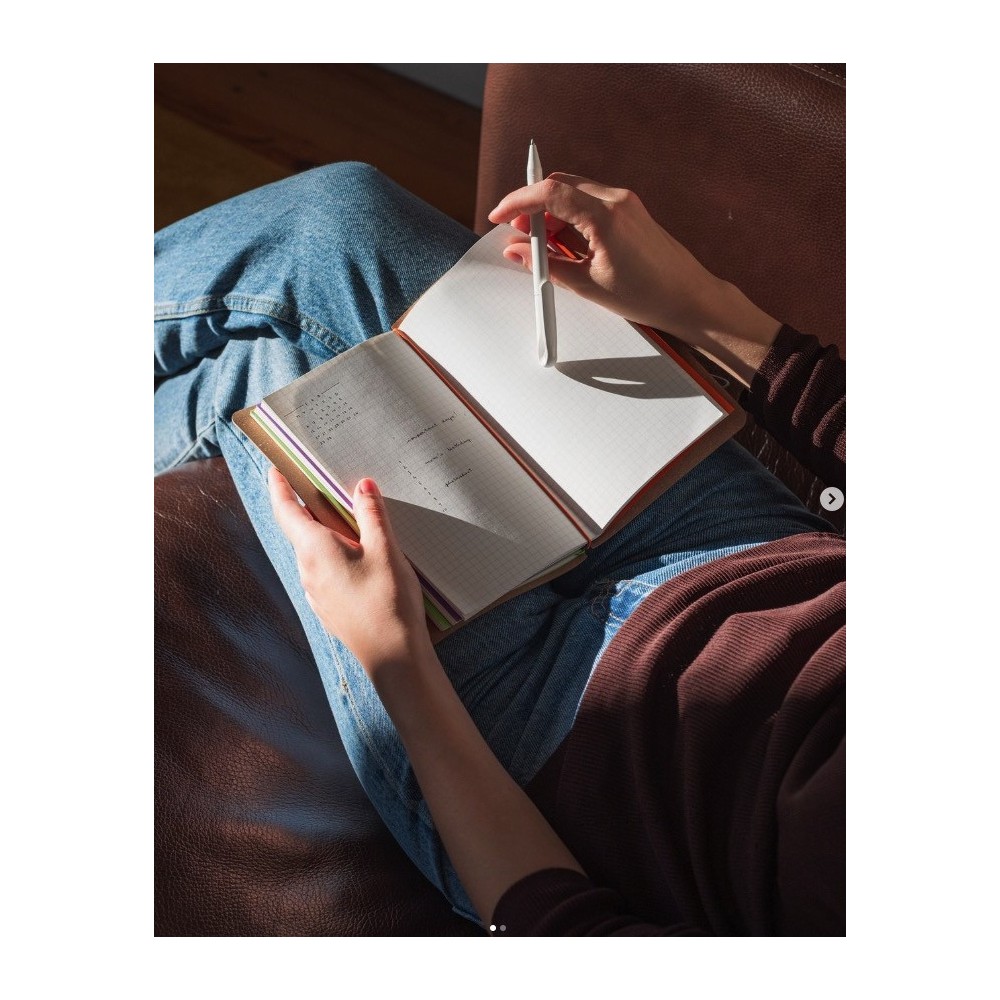 Log notebook refills - mishmash - Squared, Orange, 12 x 22 cm, 64 pages