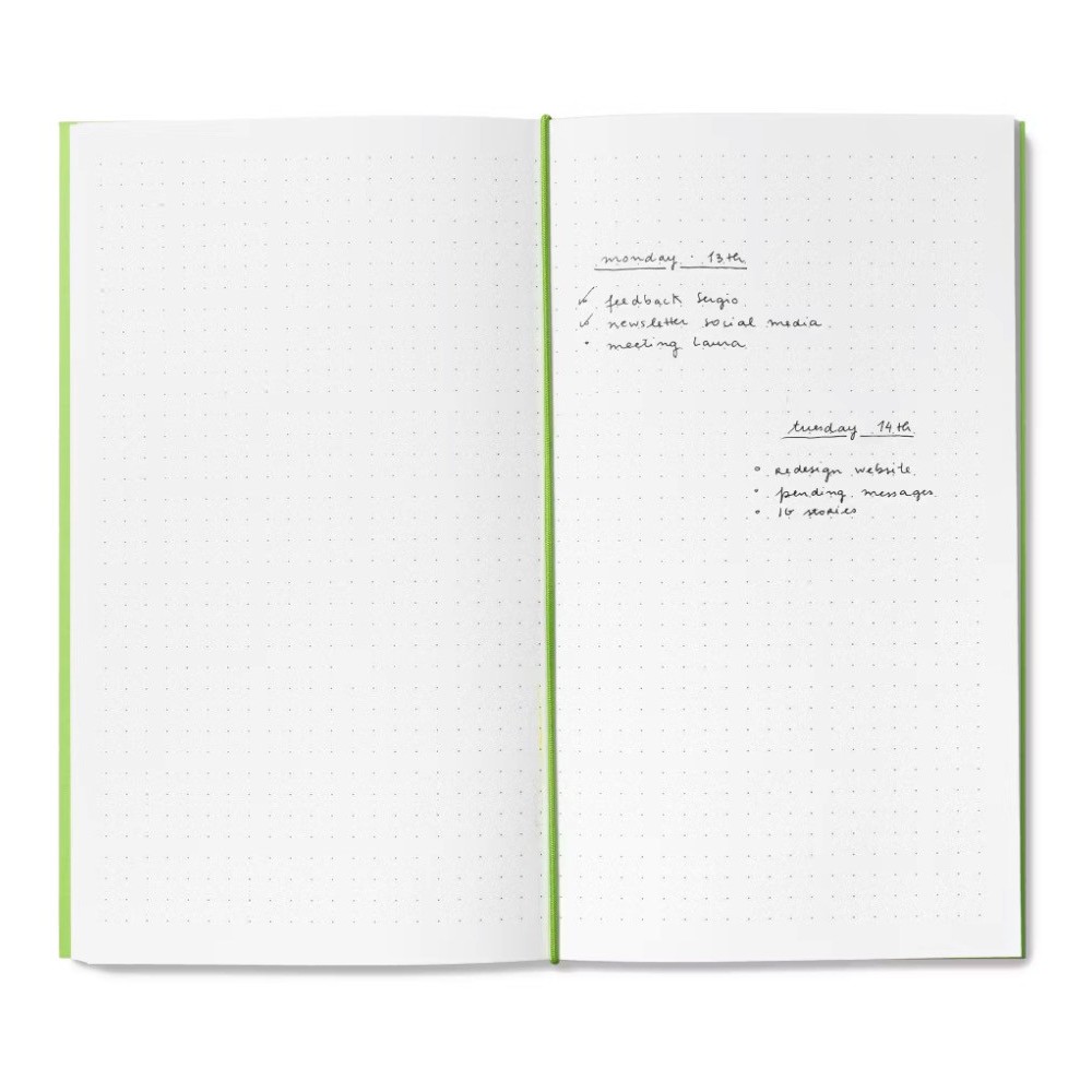 Log notebook refills - mishmash - Dotted, Green, 12 x 22 cm, 64 pages