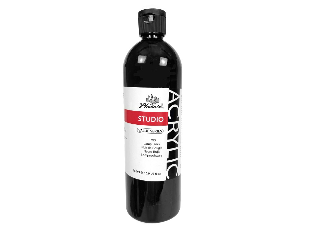 Farba akrylowa Studio Acrylic - Phoenix - 793, Lamp Black, 500 ml