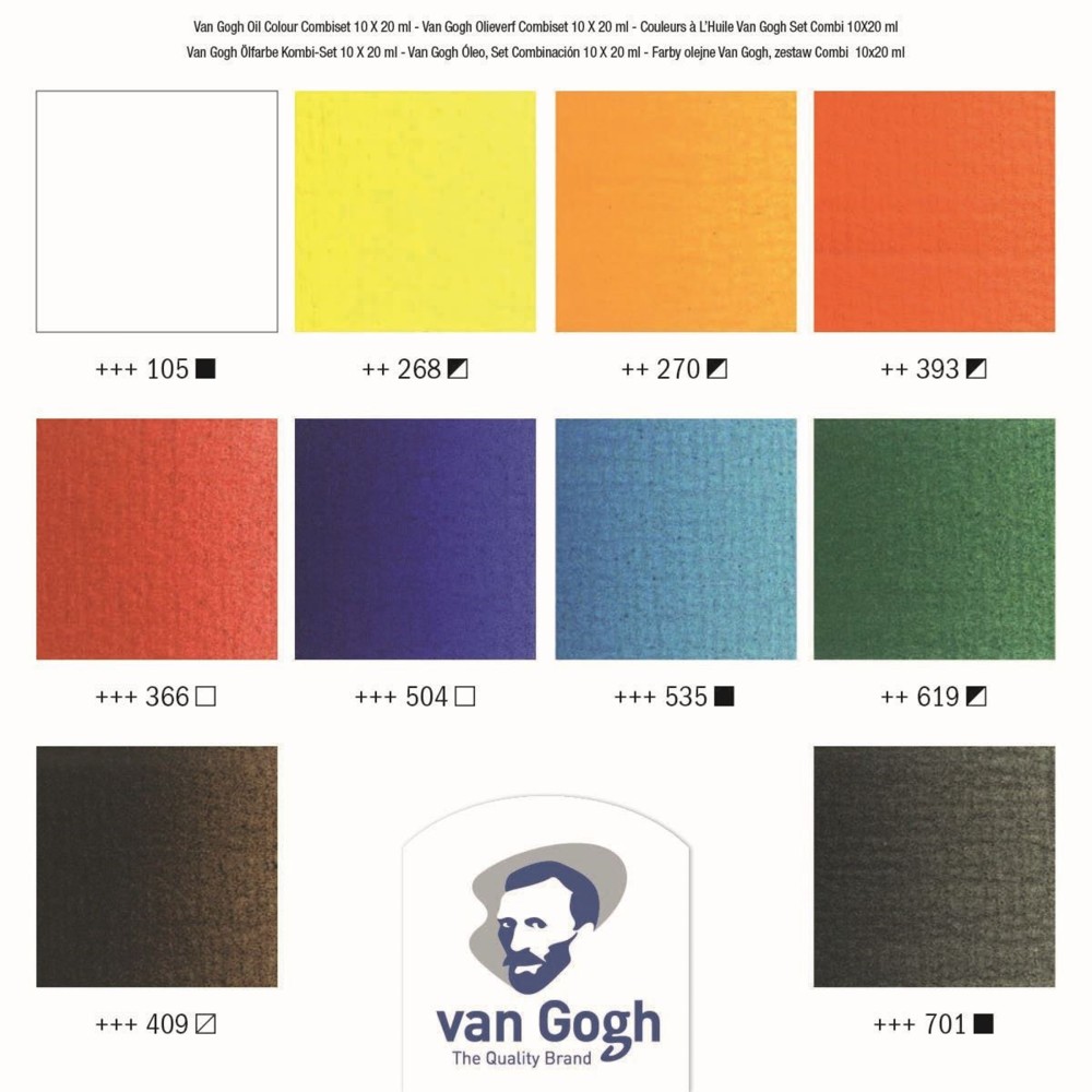 Zestaw farb olejnych Advanced Set - Van Gogh - 10 kolorów x 20 ml