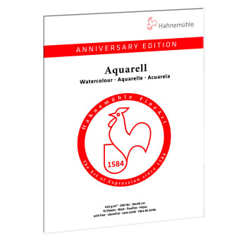Watercolour paper pad Anniversary Edition - Hahnemühle - cold pressed, 30 x 40 cm, 425 g, 15 sheets