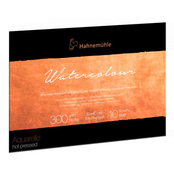 The Collection Watercolour paper pad - Hahnemühle - hot pressed, 30 x 40 cm, 300 g, 10 sheets