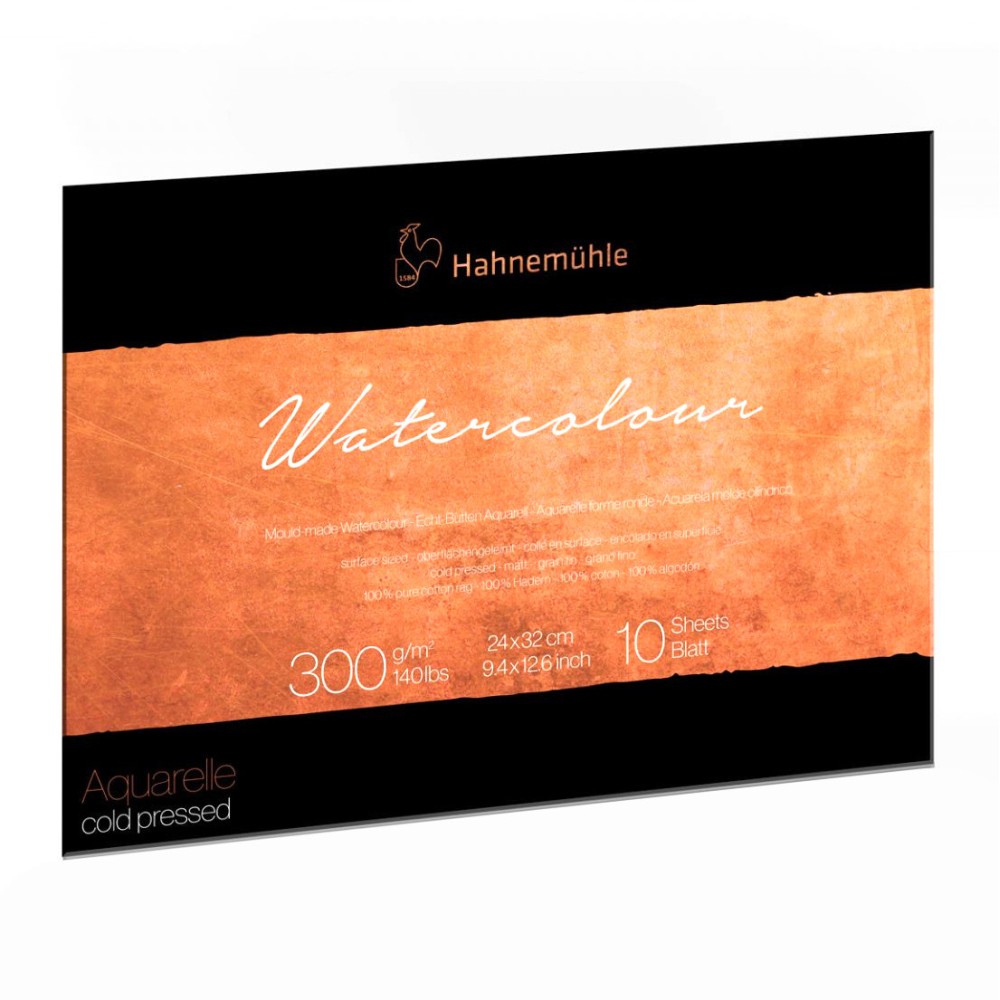 The Collection Watercolour paper pad - Hahnemühle - cold pressed, 24 x 32 cm, 300 g, 10 sheets