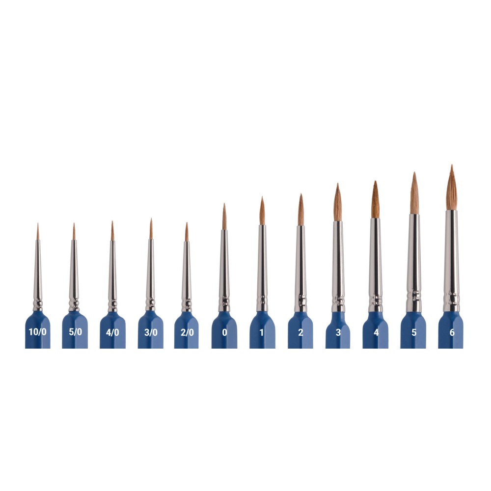 Natural Kolinsky brush, 3009 series - Renesans - short handle, no. 3/0