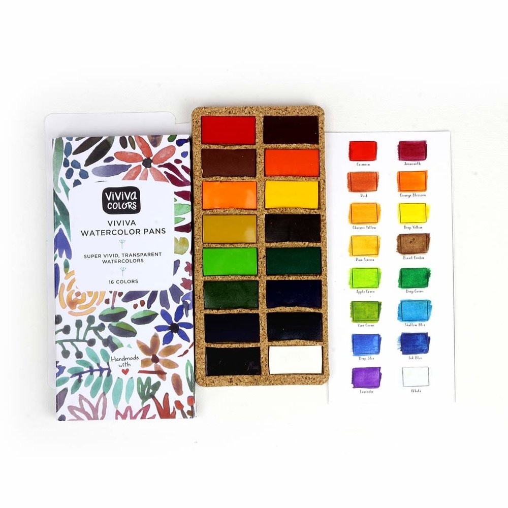 Zestaw akwareli - Viviva Colors - Original, 16 kolorów